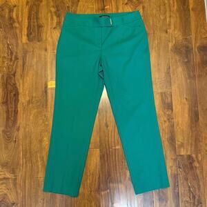 White House Black Market Women Trousers Size 6 Teal Slim Ankle Work Pants